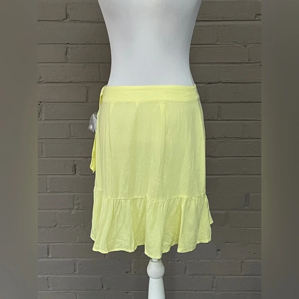 Free People  NWT   Linen Blend Yellow Wrap Skirt  10